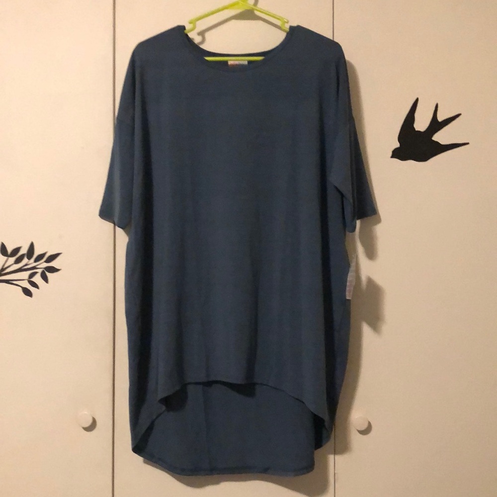 LuLaRoe Irma size M Blue T-Shirt New With Tags